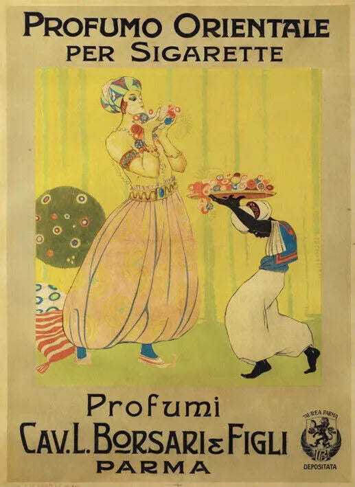 PARFUM CIGARETTE ITALIE REPRO AFFICHE PUBLICITAIRE VINTAGE, HQ
