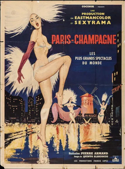 PARIS CHAMPAGNE REPRO AFFICHE VOYAGE TOURISME PUB VINTAGE, HQ
