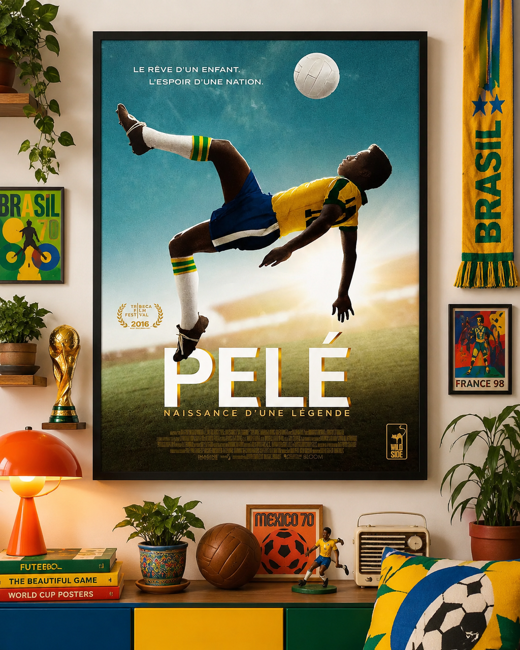 PELÉ BIRTH OF A LEGEND, VINTAGE HQ football cinema poster reproduction