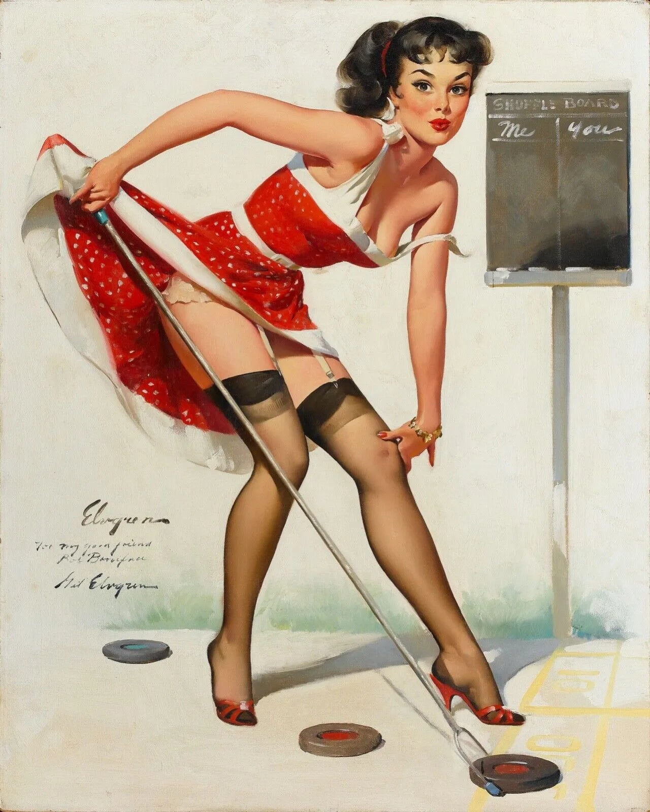PIN-UP PALETS, GIL ELVGRE REPRO AFFICHE VINTAGE, HQ