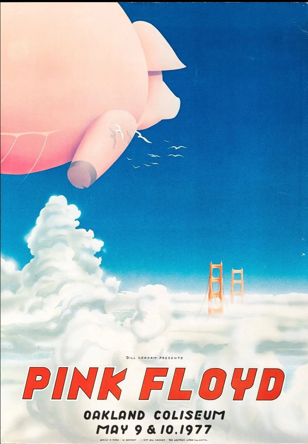 PINK FLOYD, GROUPE DE ROCK, CONCERT, 1977, Repro Affiche Musique, VINTAGE, HQ