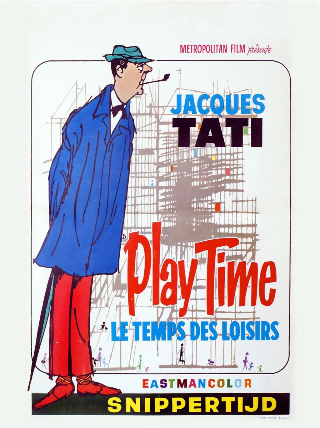 PLAYTIME, JACQUES TATI, 1967, REPRO AFFICHE CINÉMA VINTAGE, HQ