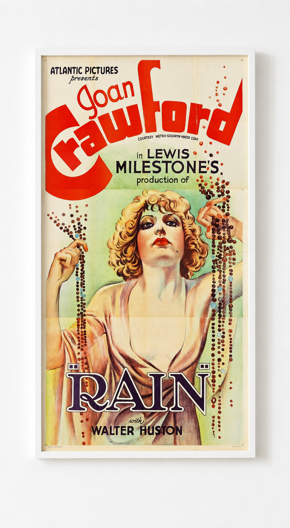 RAIN, RAIN, JOAN CRAWFORD, 1932, Vintage movie poster repro, HQ