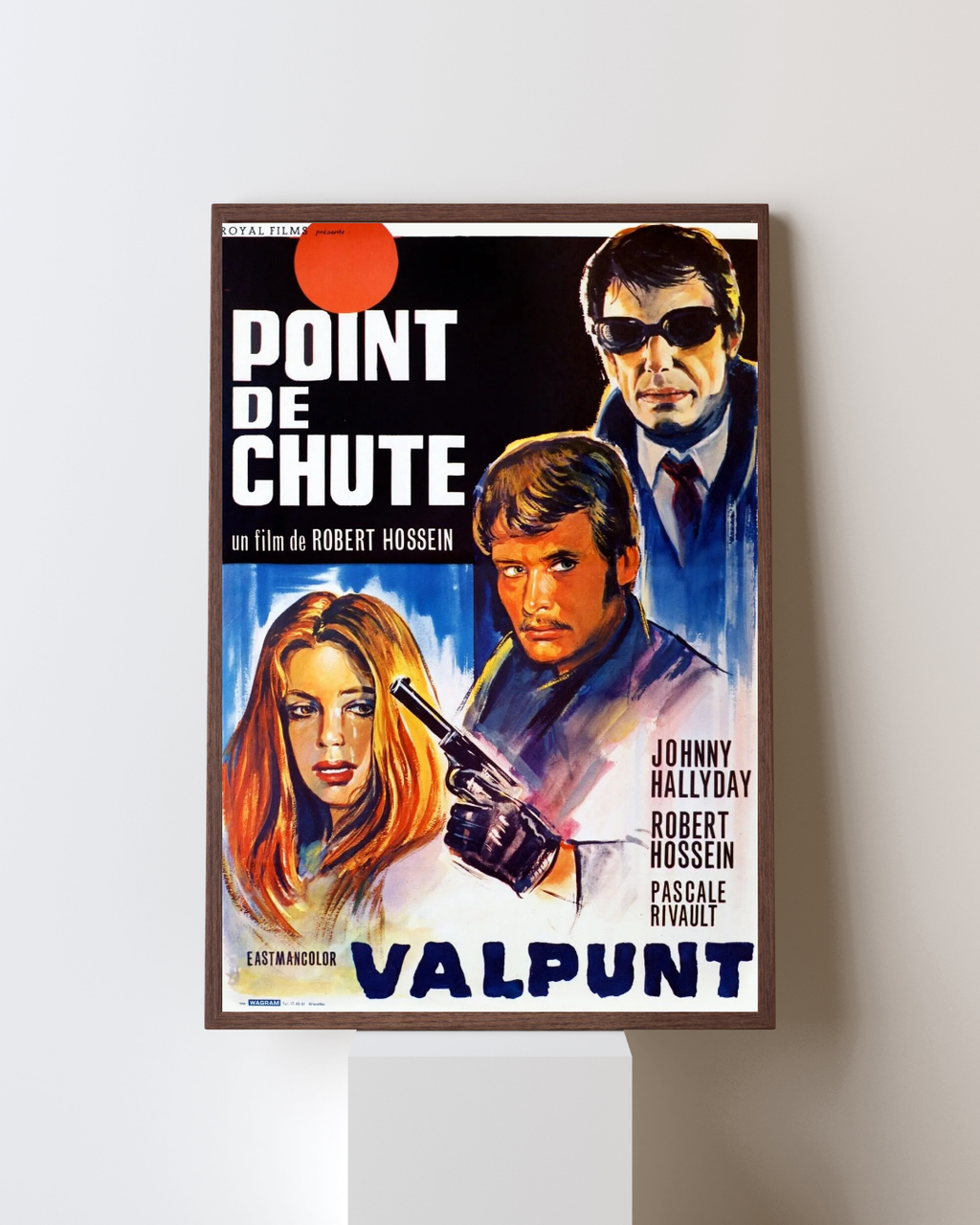 POINT de CHUTE, JOHNNY HALLYDAY, 1969, Reproducción de póster de cine antiguo, HQ