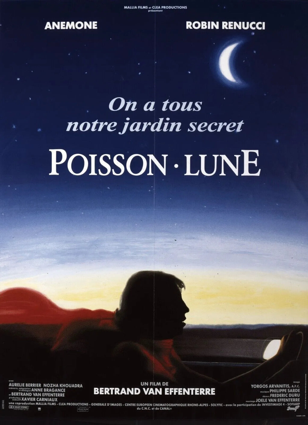 POISSON LUNE ! ANEMONE, ROBIN RENUCCI, 1993, Repro affiche cinéma VINTAGE, HQ