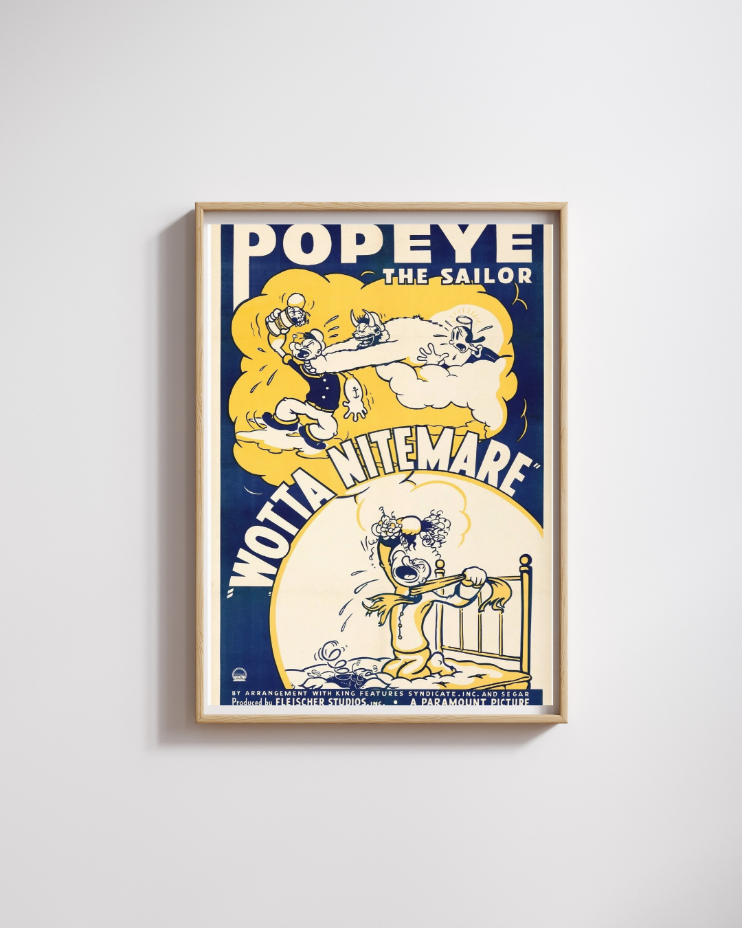 POPEYE ¡QUÉ PESADILLA!, POPEYE: ¡QUÉ PESADILLA!, SEYMOUR KNEITEL, 1947, REPRODUCCIÓN DE CARTEL DE CINE VINTAGE, HQ
