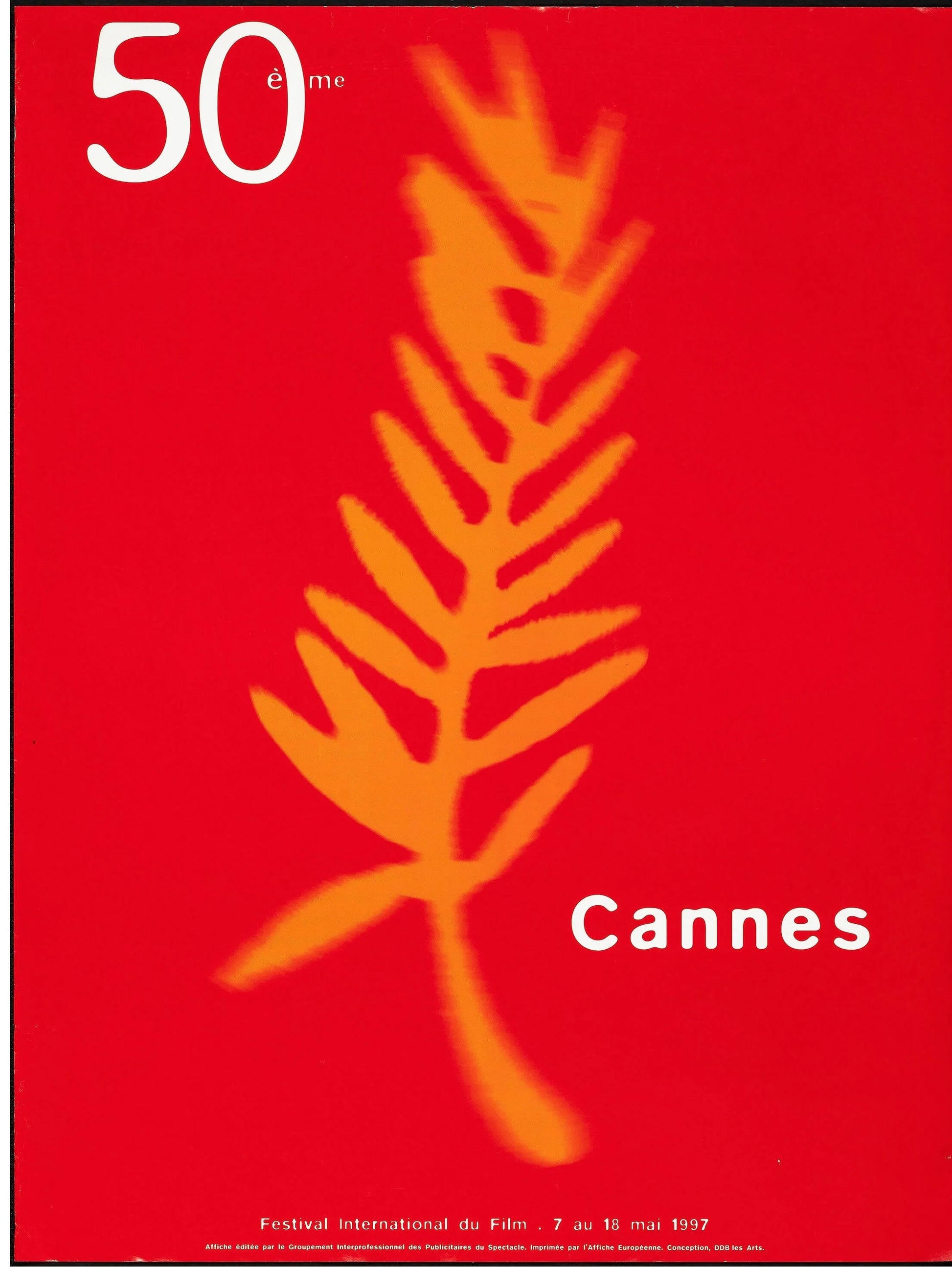 POSTER OFFICIEL DU 50ᵉ FESTIVAL DE CANNES – 1997, AFFICHE REPRO POSTER HUB STUDIO