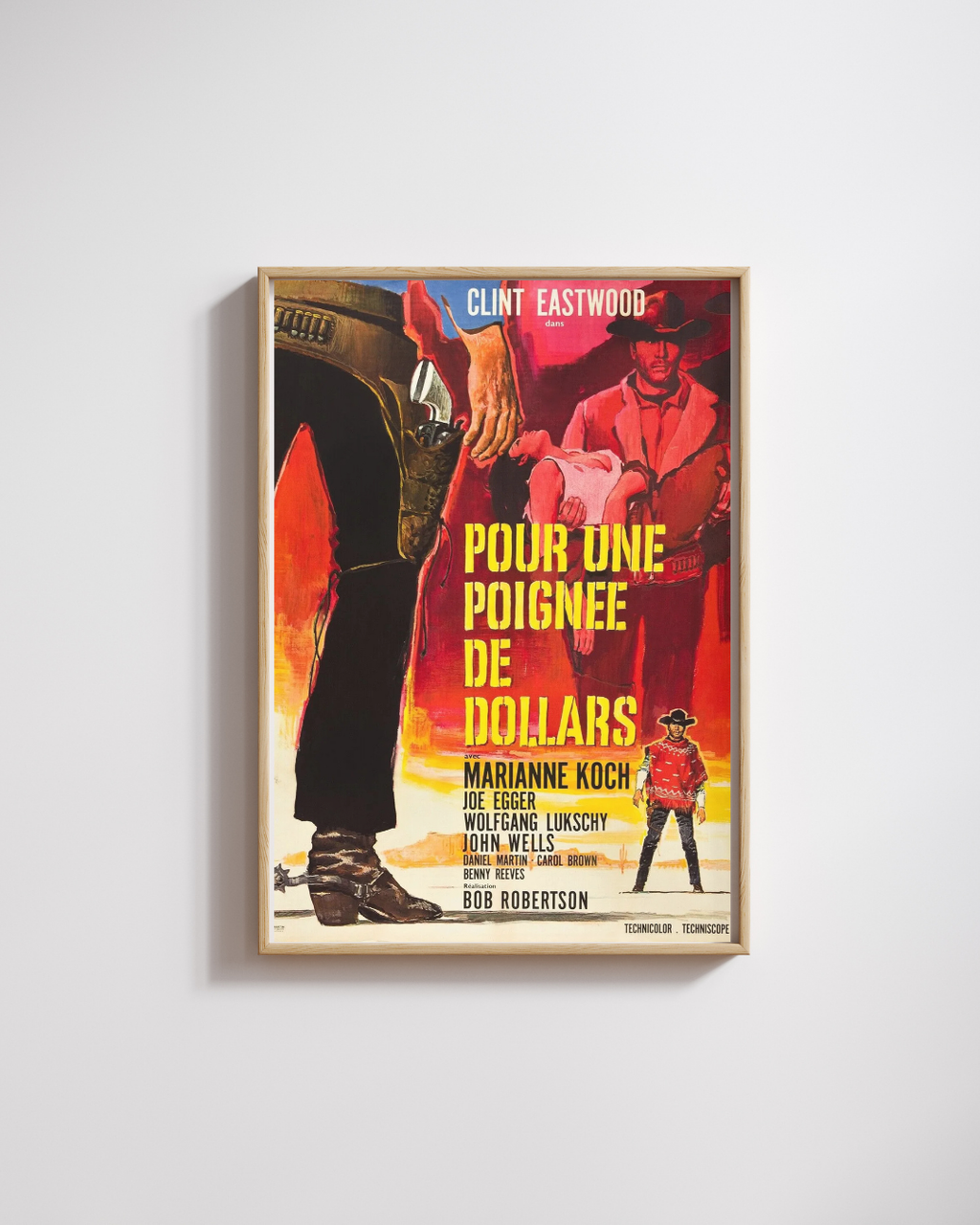 POUR UNE POIGNÉE DE DOLLARS, CLINT EASTWOOD, 1964, REPRO AFFICHE CINEMA VINTAGE, HQ