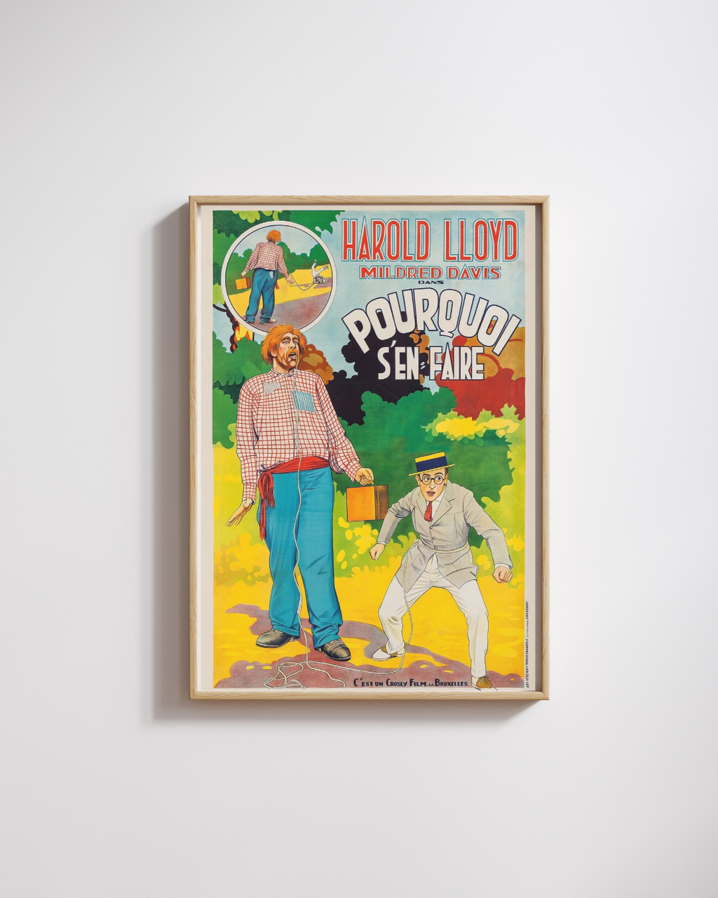 POURQUOI S'EN FAIRE, WHY WORRIE ?, HAROLD LLOYD, 1923, REPRO AFFICHE CINEMA VINTAGE HQ