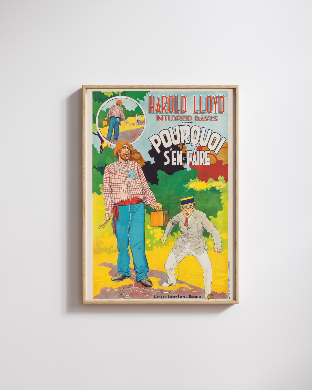 POURQUOI S'EN FAIRE, WHY WORRIE ?, HAROLD LLOYD, 1923, REPRO AFFICHE CINEMA VINTAGE HQ