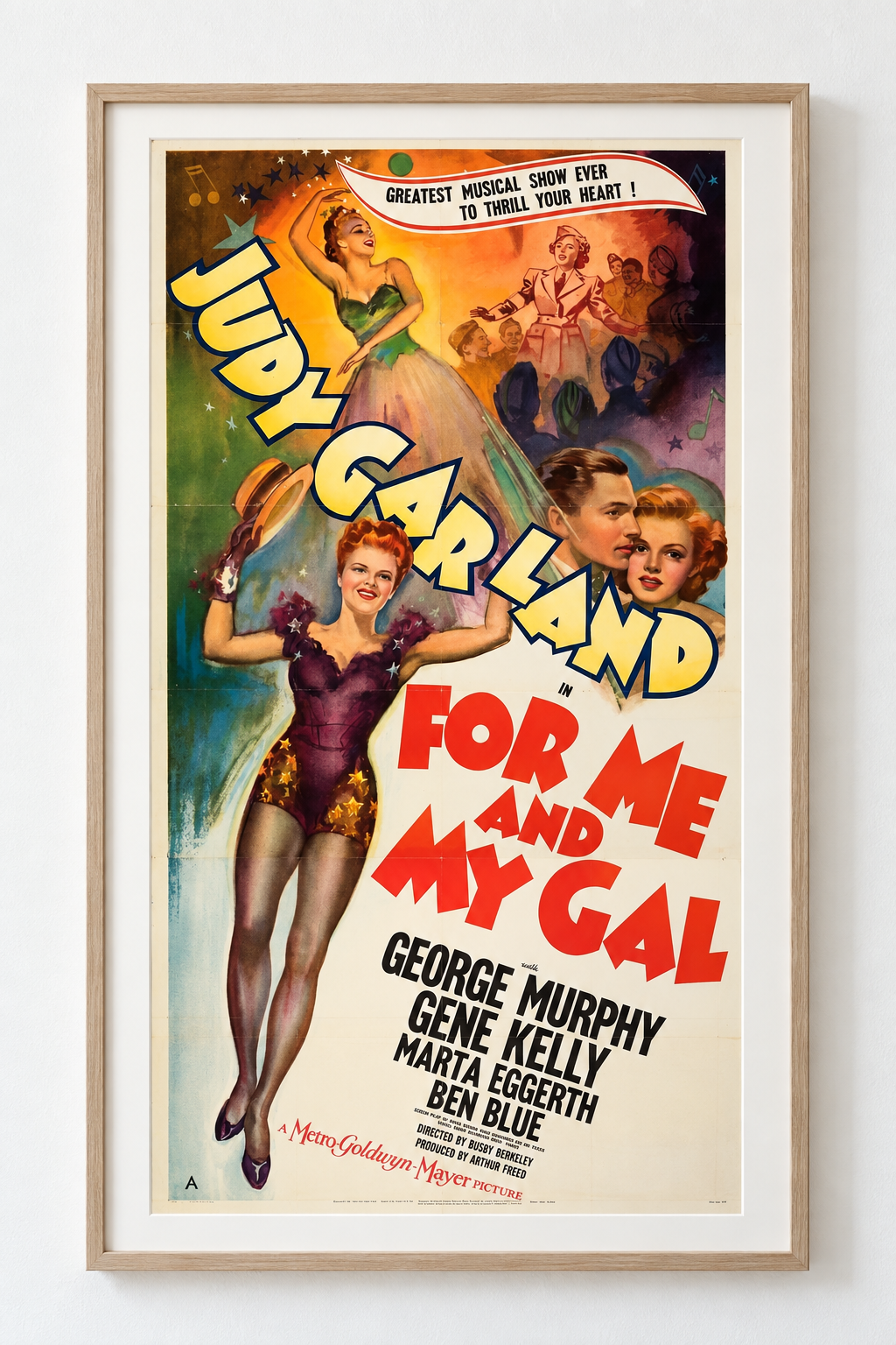 POUR MOI ET MA MIE, "FOR ME AND MY GOAL", JUDY GARLAND, 1942, Repro affiche cinéma, HQ