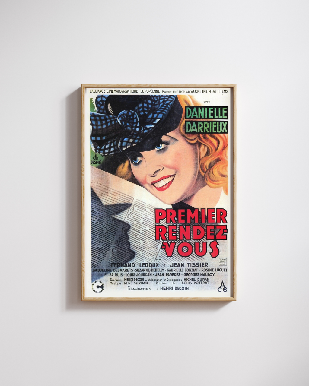 PREMIER RENDEZ-VOUS, DANIELLE DARRIEUX, 1941, REPRO AFFICHE CINEMA VINTAGE, HQ
