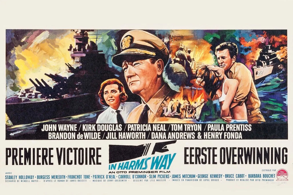 PREMIÈRE VICTOIRE, JOHN WAYNE, 1965, REPRO AFFICHE CINEMA VINTAGE EN HQ