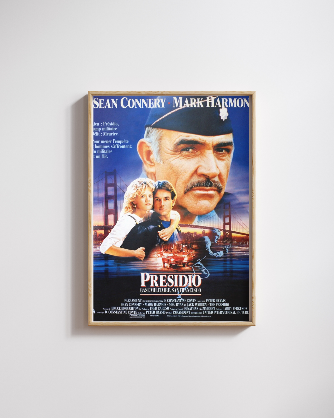 PRESIDIO, SEAN CONNERY, 1988, REPRODUCCIÓN DE CARTEL DE CINE VINTAGE, HQ