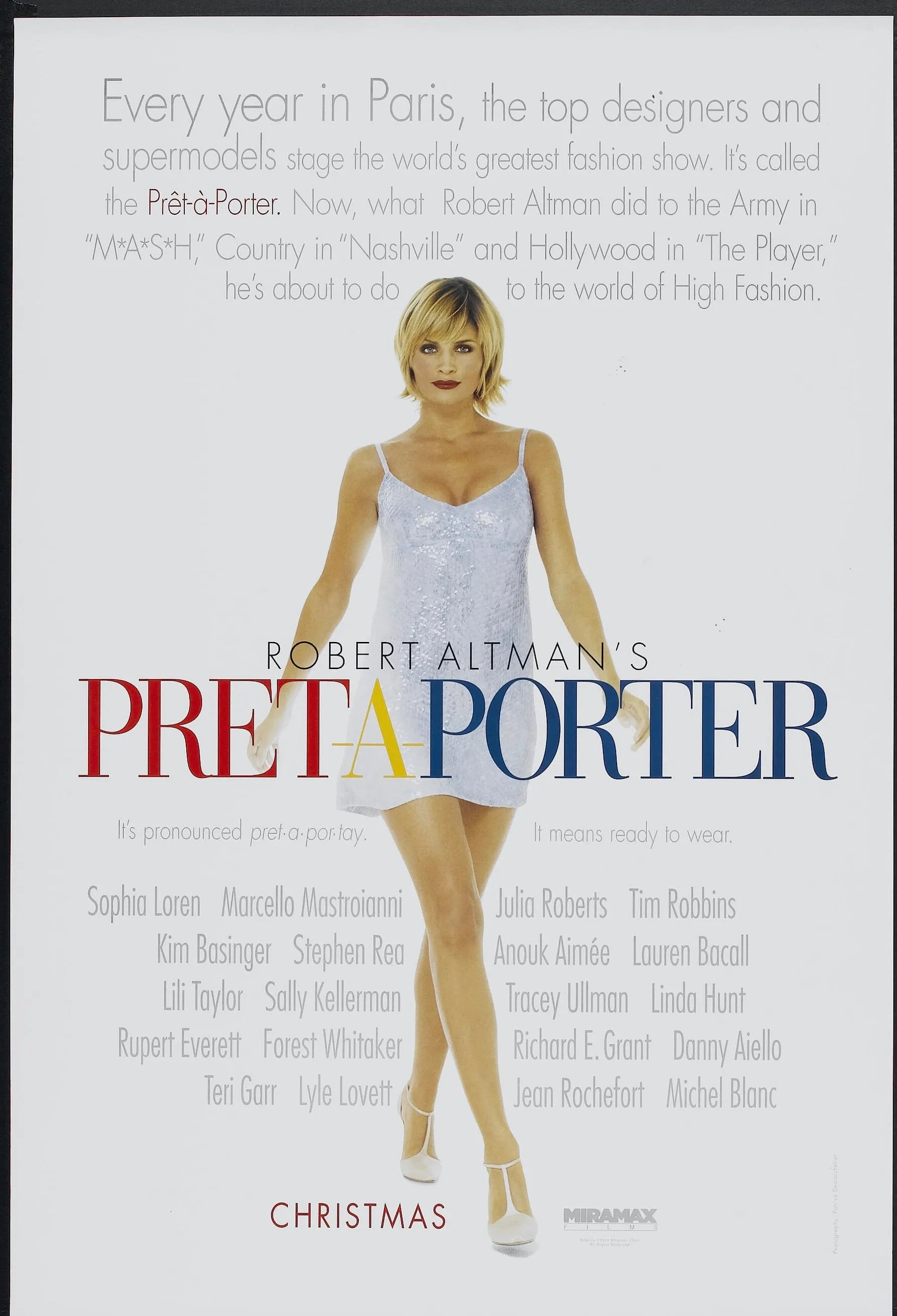 PRÊT-À-PORTER, ROBERT ALTMAN, 1994, REPRO MOVIE POSTER, VINTAGE, HQ