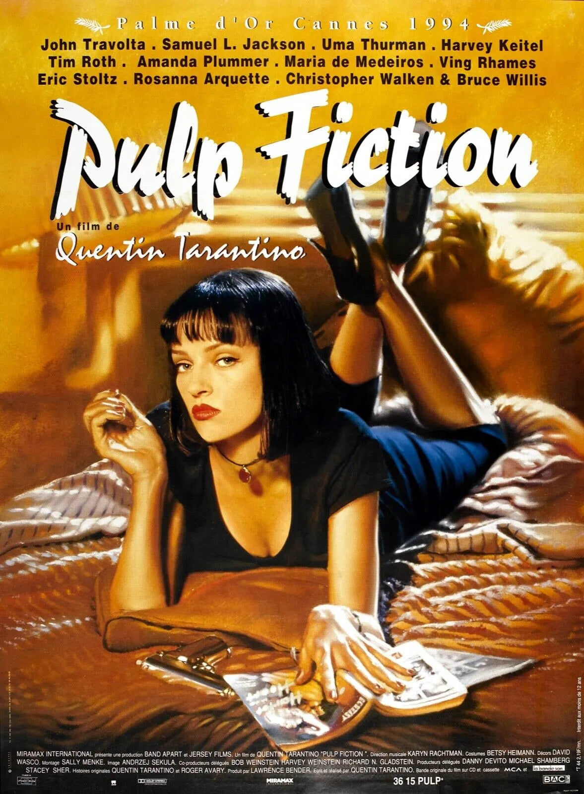 PULP FICTION, JOHN TRAVOLTA, 1994, Repro affiche cinéma, VINTAGE, HQ.