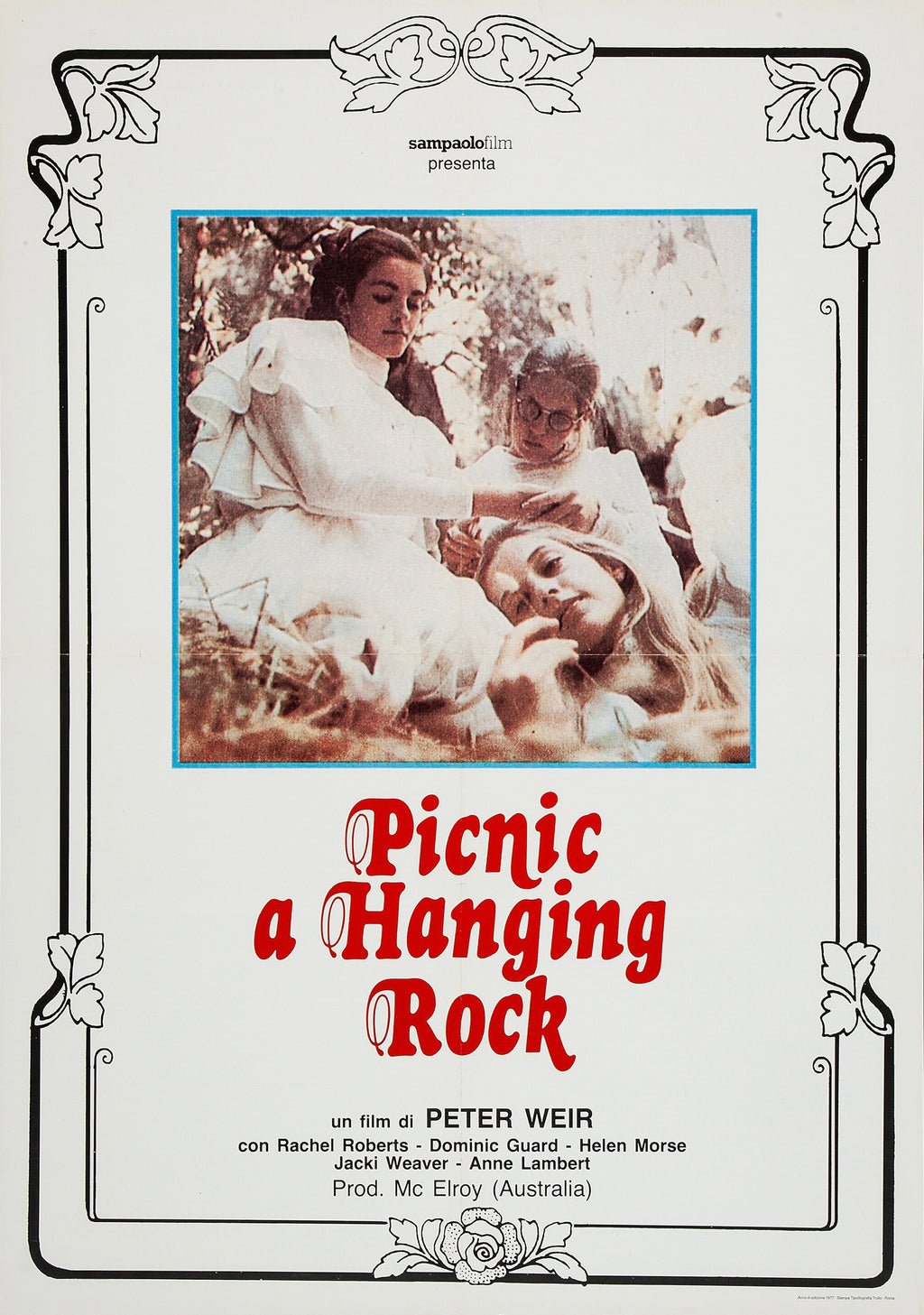 
Affiche du film Picnic at Hanging Rock (1975) de Peter Weir. Drame mystérieux culte au style envoûtant. Reproduction HQ – Poster Hub Studio.

⸻

