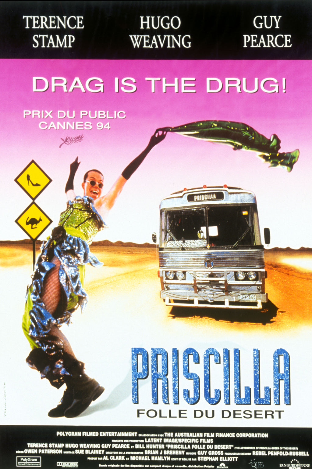 Affiche du film culte Priscilla Folle du Désert (1994). Une comédie iconique et colorée. Reproduction haute qualité – Poster Hub.