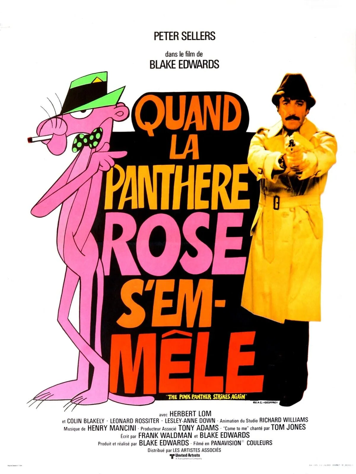 QUAND LA PANTHÈRE ROSE S'EMMÊLE, PETER SELLERS, 1976, REPRO AFFICHE CINEM, HQ