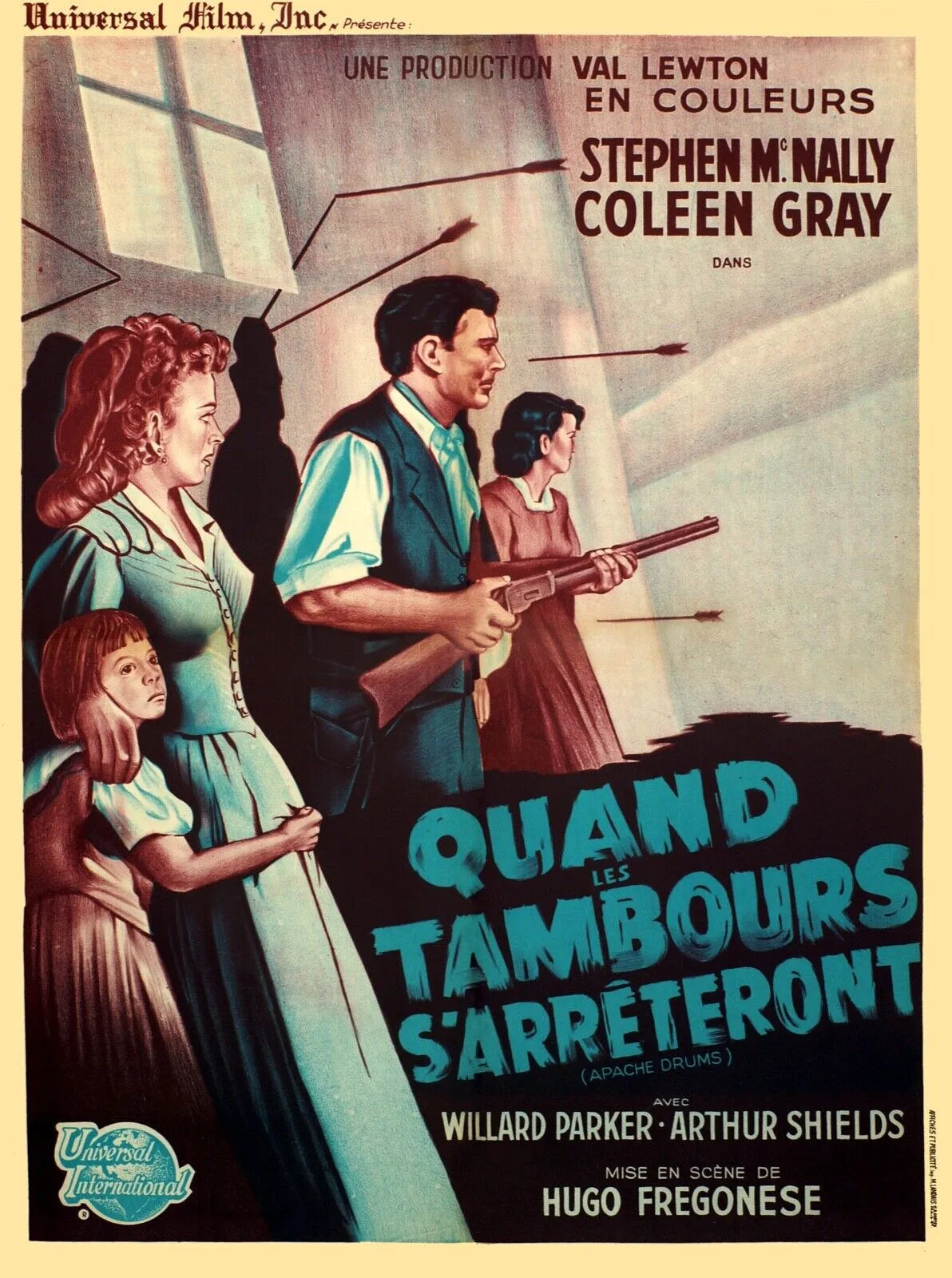 QUAND LES TAMBOURS S'ARRÊTERONT, DELMER DAVES, 1956, REPRO AFFICHE CINEMA, HQ