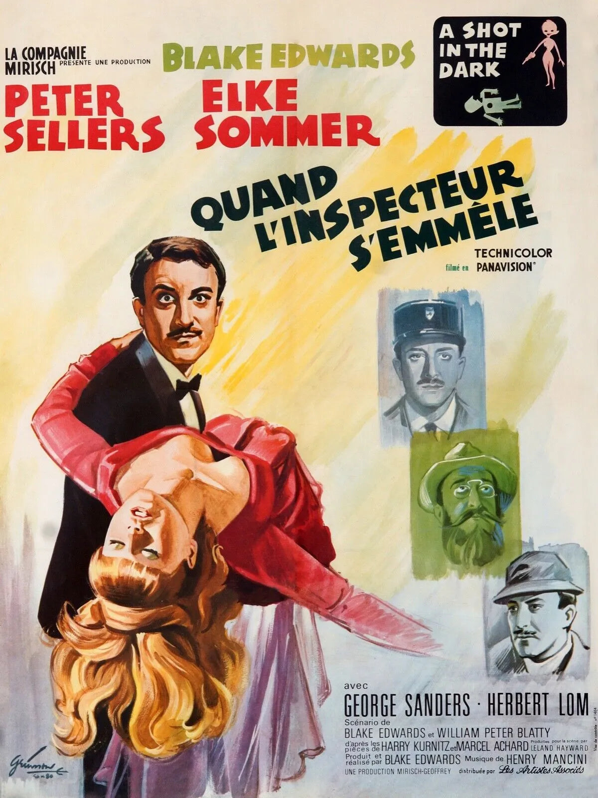 QUAND L'INSPECTEUR S'EN MÊLE, PETER SELLERS, 1963, REPRO AFFICHE CINEMA, HQ