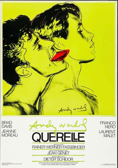 Affiche du film Querelle (1982) de Fassbinder, visuel signé Andy Warhol. Film culte et esthétique unique. Reproduction HQ.