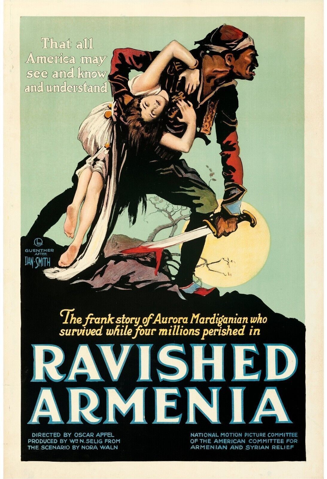 ÂMES AUX ENCHÈRES (RAVISHED ARMENIA), OSCAR APFEL, 1919, REPRO MOVIE POSTER,