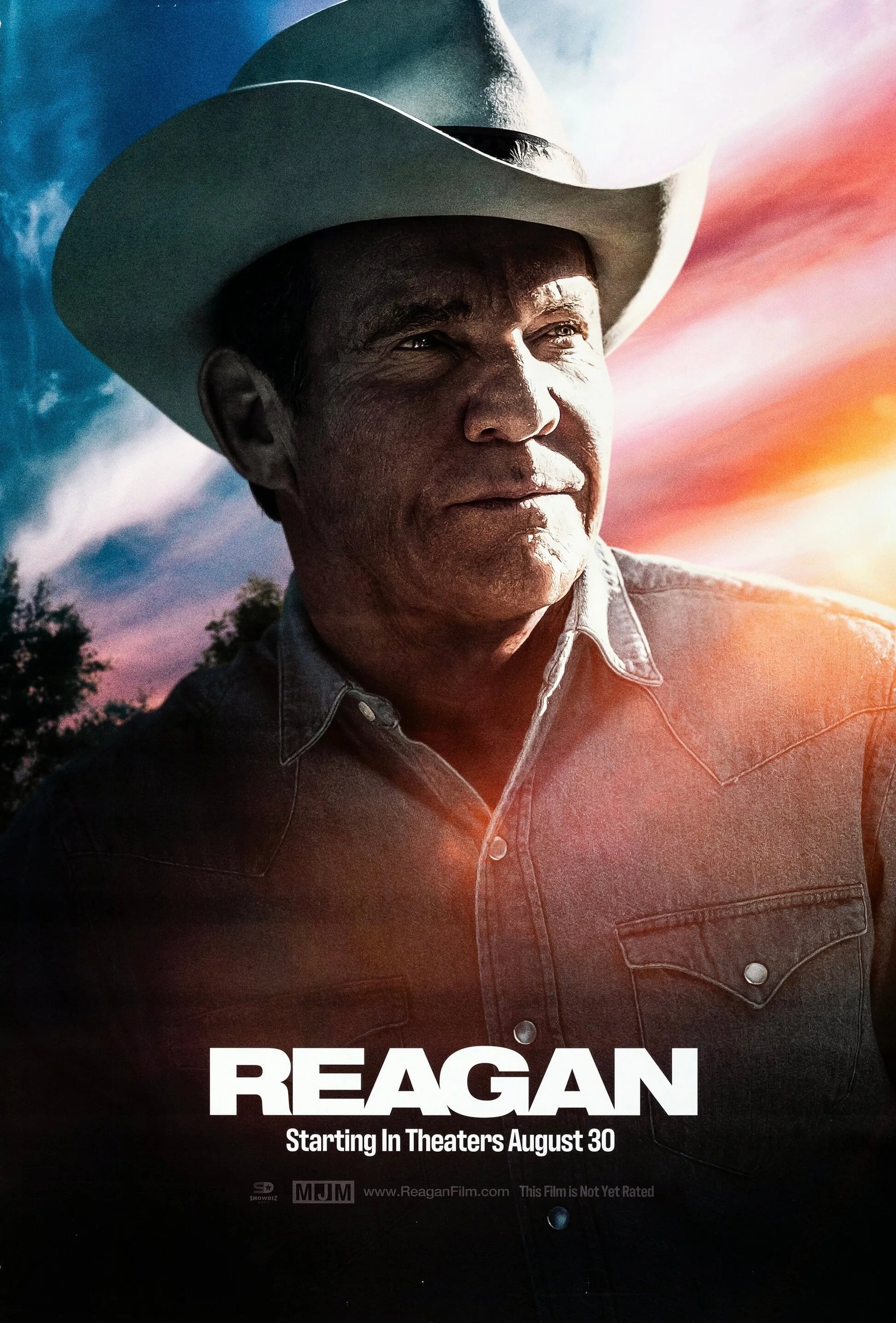 REAGAN – DENNIS QUAID – 2024, AFFICHE VINTAGE CINÉMA RÉTRO, HQ