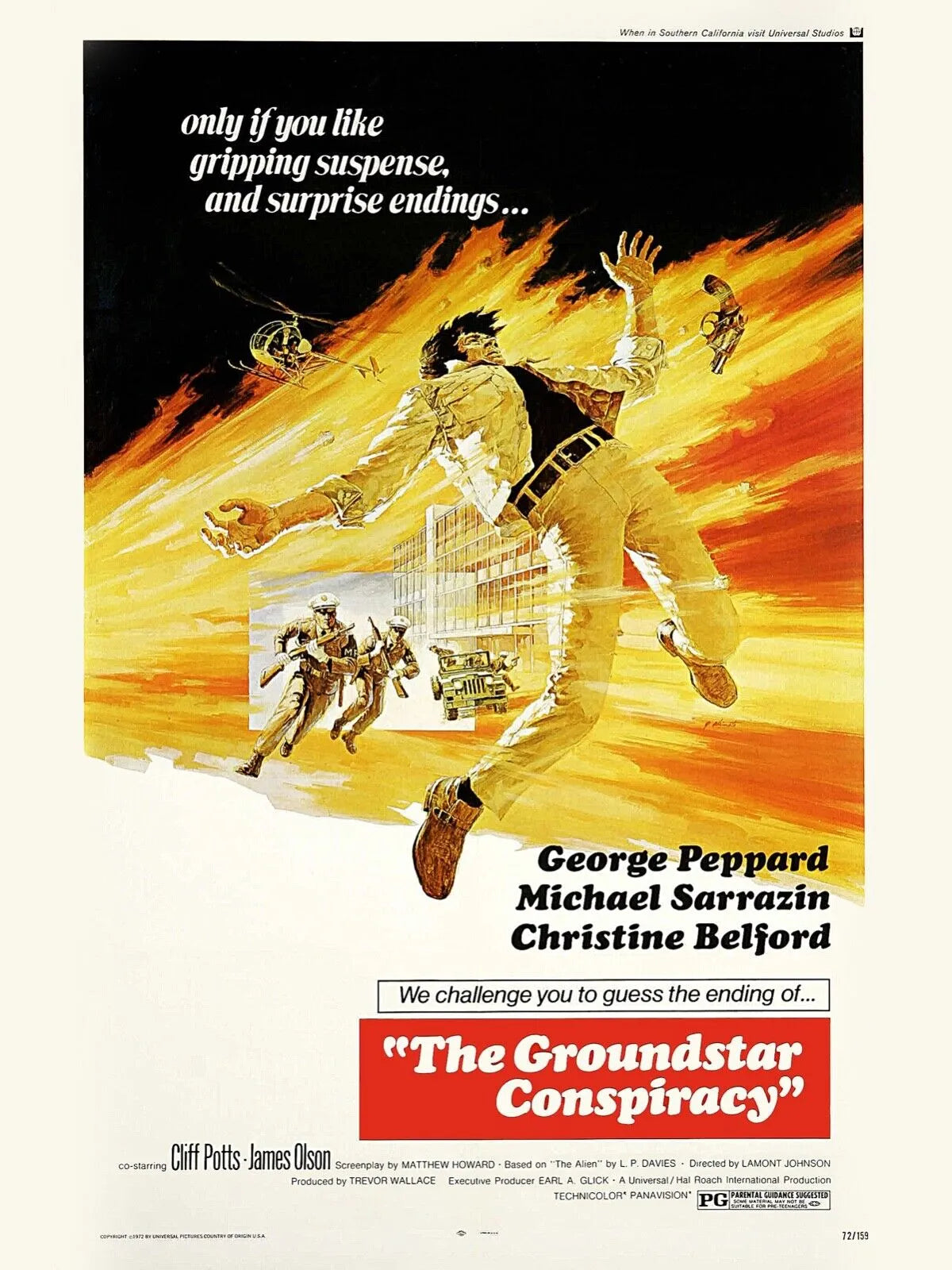 REQUIEM POUR UN ESPION, THE GROUNDSTAR CONSPIRACY GEORGE PEPPARD, repro affiche cinéma, HQ