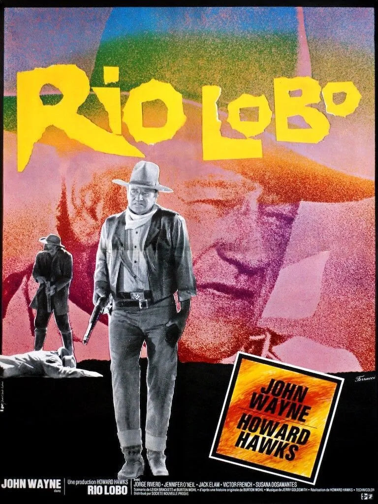 RIO LOBO, JOHN WAYNE, 1970, Repro affiche cinema, HQ