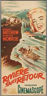 RIVIERE SANS RETOUR, ROBERT MITCHUM, MARYLYN MONROE, REPRO AFFICHE CINEMA VINTAGE , HQ