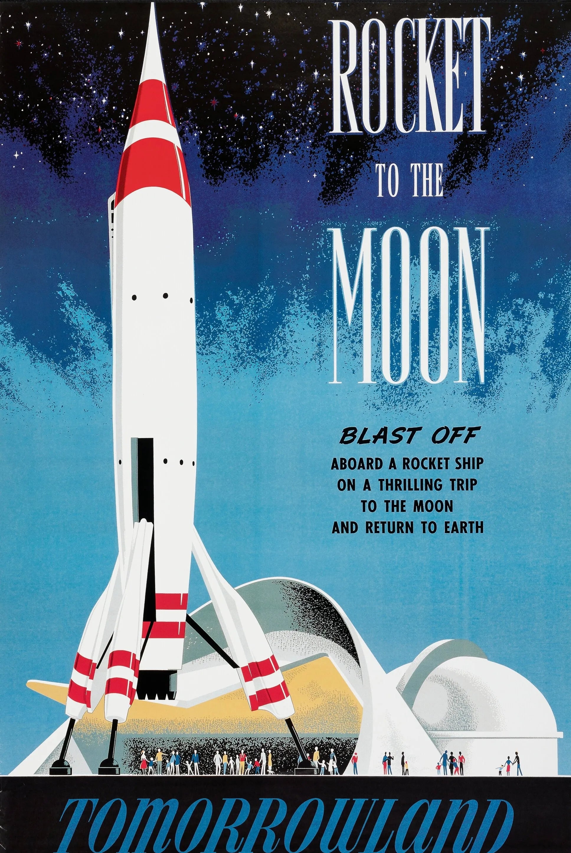 ROCKET TO THE MOON – TOMORROWLAND VISIONS 1955, AFFICHES VINTAGES MOVIE POTSER HQ