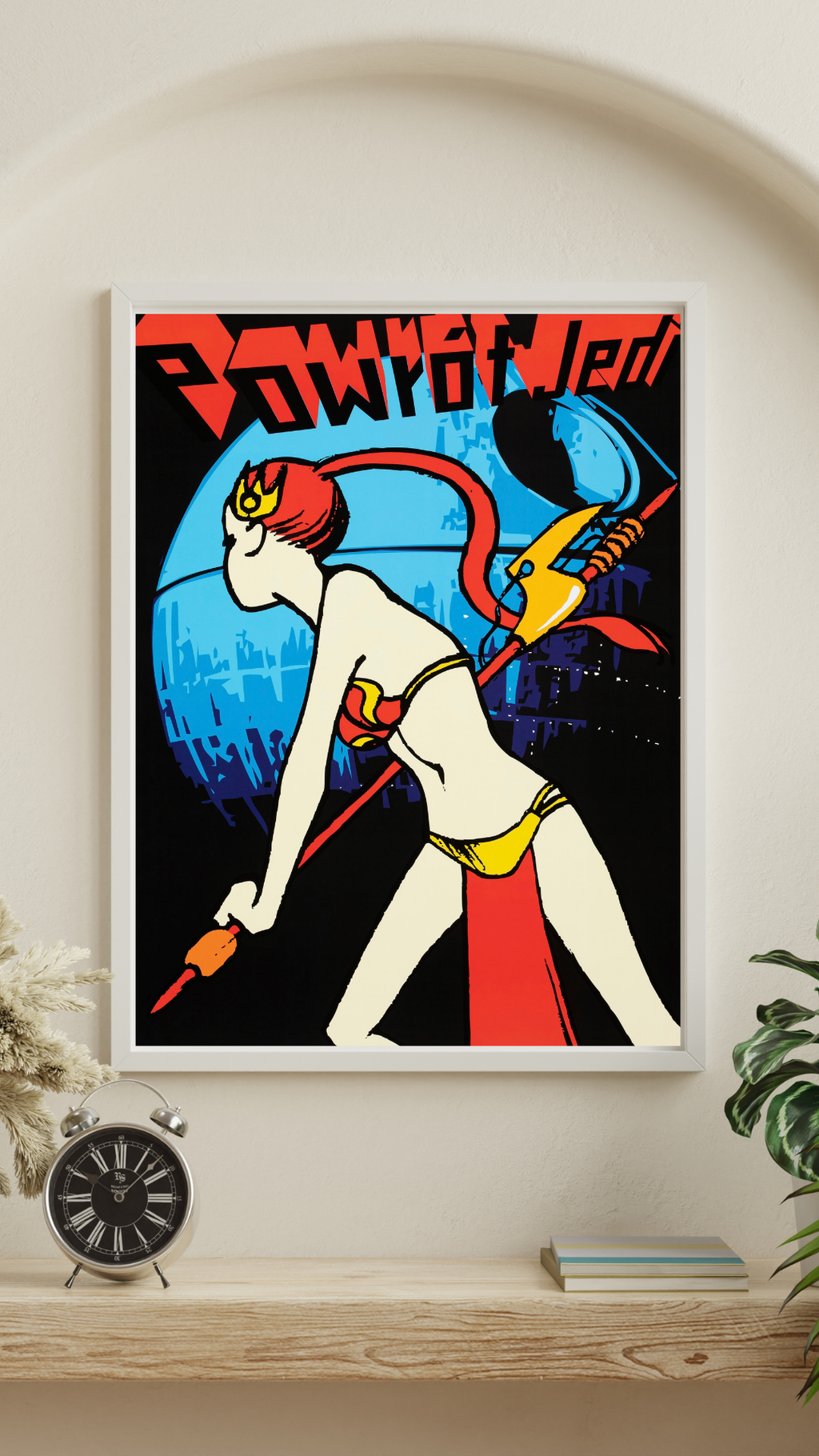 Affiche alternative Star Wars Return of the Jedi illustrée par Michal Kisiazek. Style graphique moderne et rétro sci-fi. Reproduction HQ.