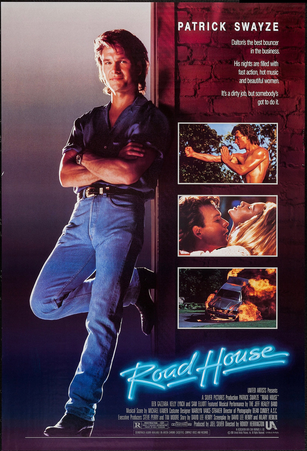 Affiche du film Road House (1989) avec Patrick Swayze. Film d’action culte des années 80. Reproduction haute qualité.