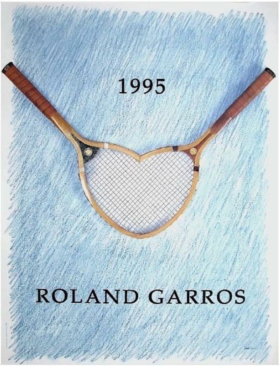ROLAND GARROS 1995  – POSTER- REPRO MOVIE POSTER, VINTAGE, HQ