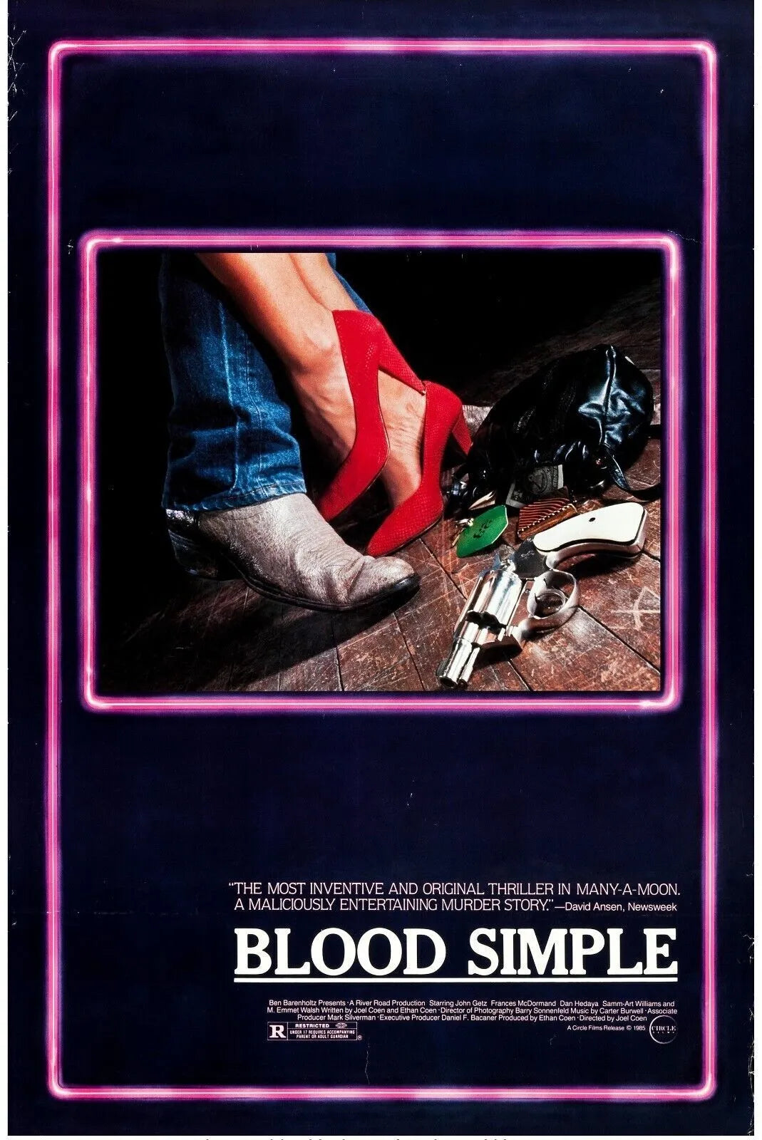 SANG POUR SANG, BLOOD SIMPLE, JOHN GETZ,1984, Repro affiche CINEMA, HQ