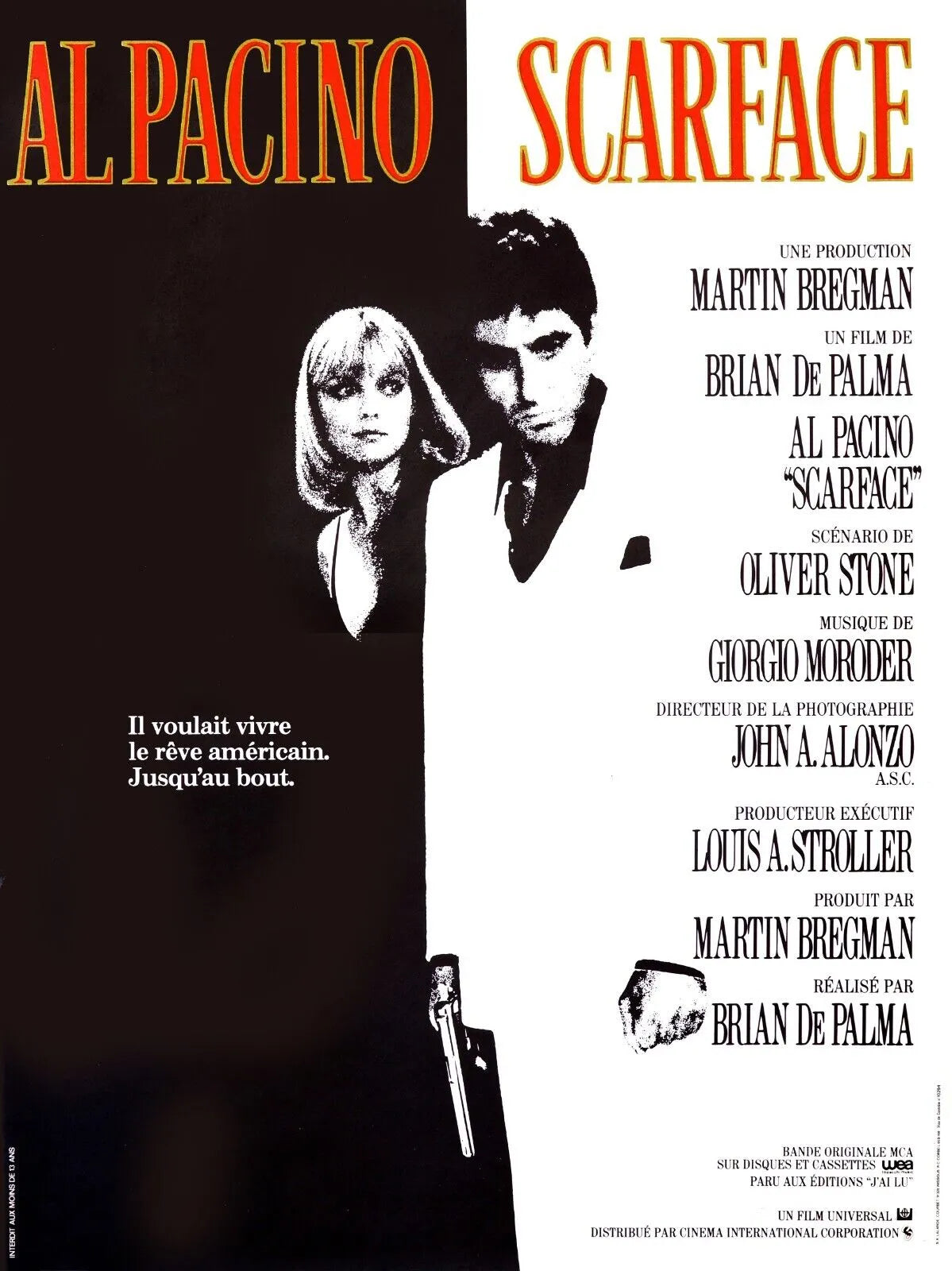 SCARFACE, AL PACINO, 1983, REPRO AFFICHE CINEMA VINTAGE, HQ