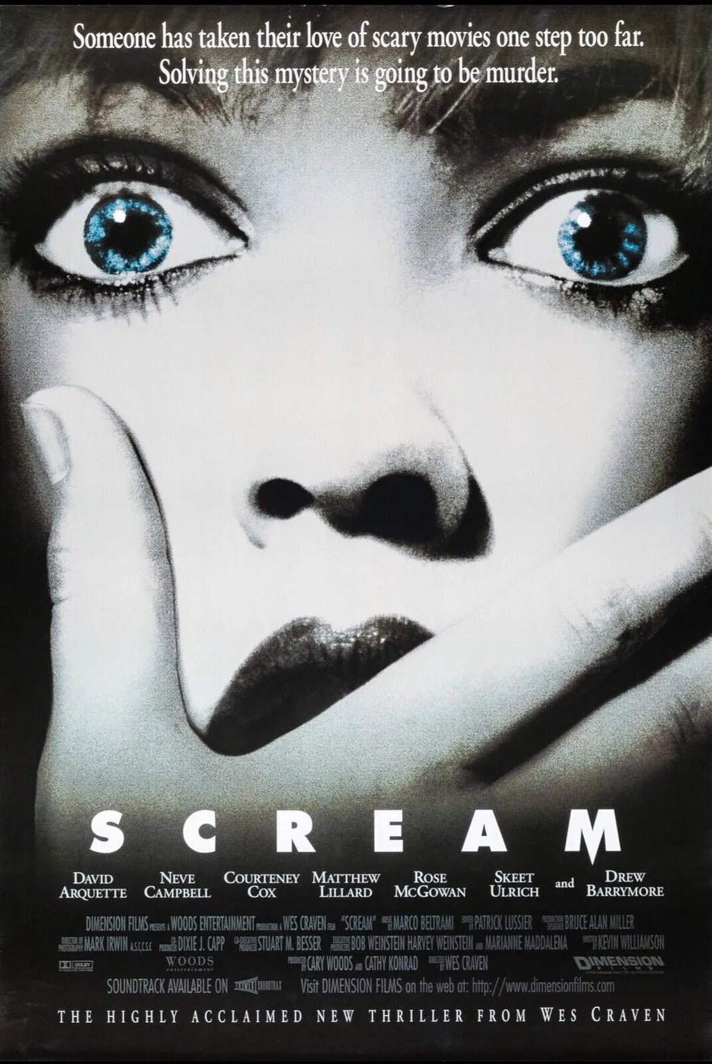 SCREAM, WES CRAVEN, 1996, REPRO AFFICHE CINÉMA VINTAGE, HQ