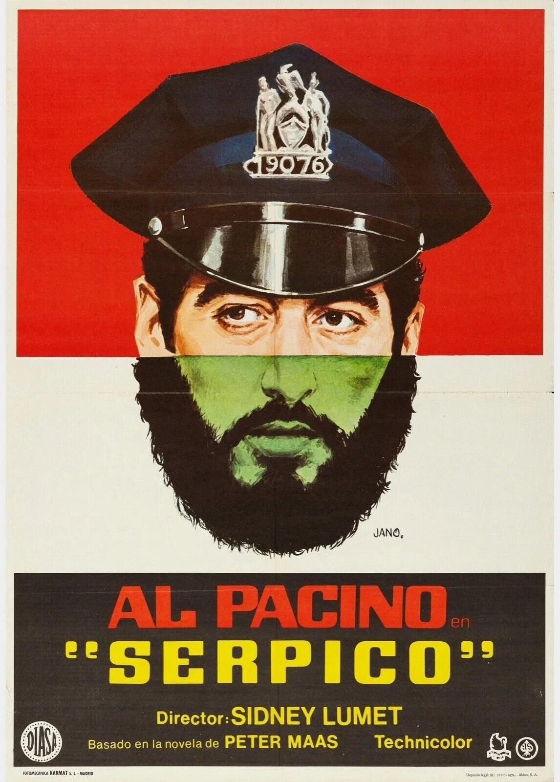 SERPICO, AL PACINO, 1973, REPRO AFFICHE CINEMA VINTAGE HQ
