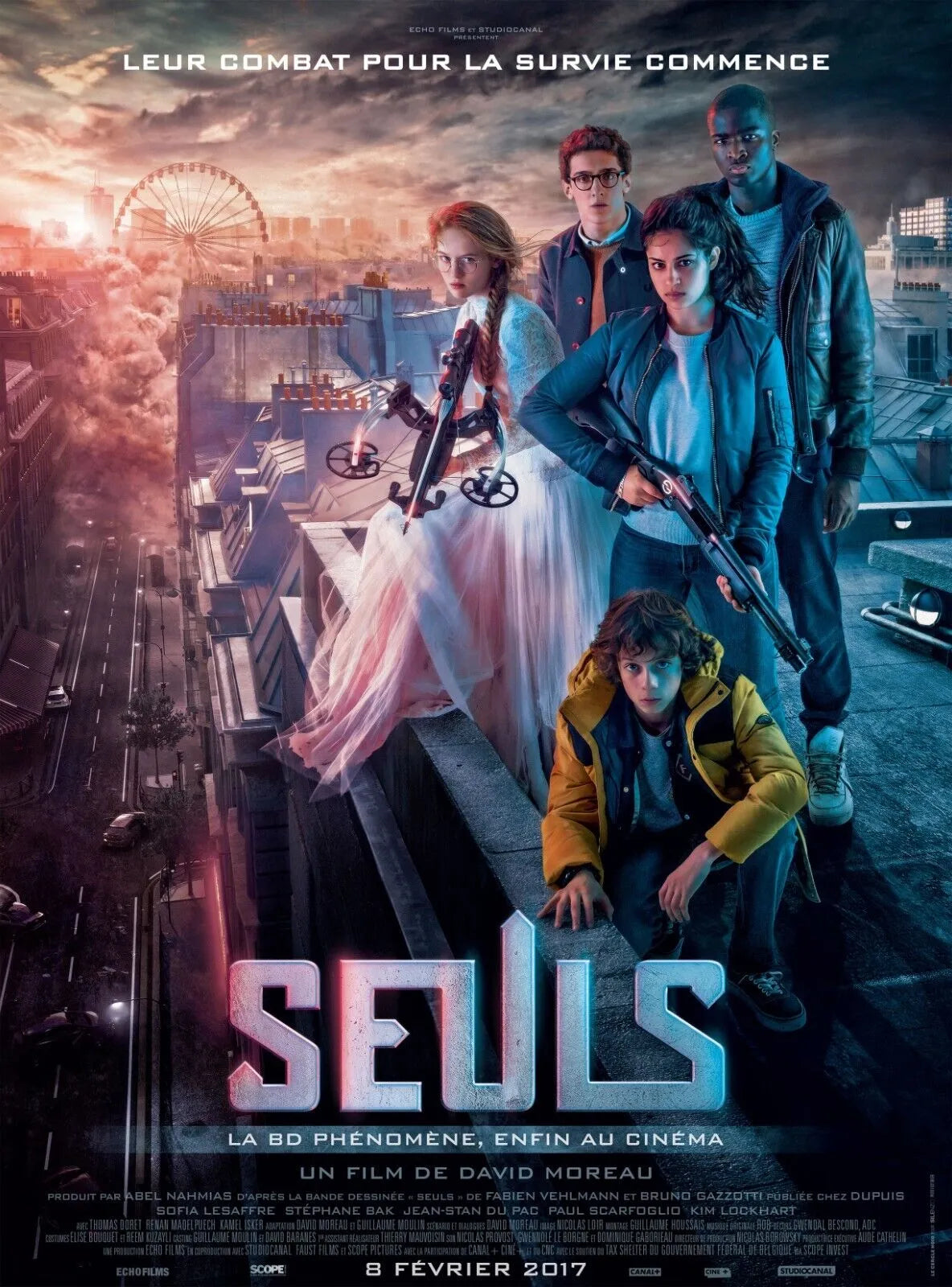 SEULS, DAVID MOREAU, SOFIA LESAFFRE, 2017 repro affiche de cinema