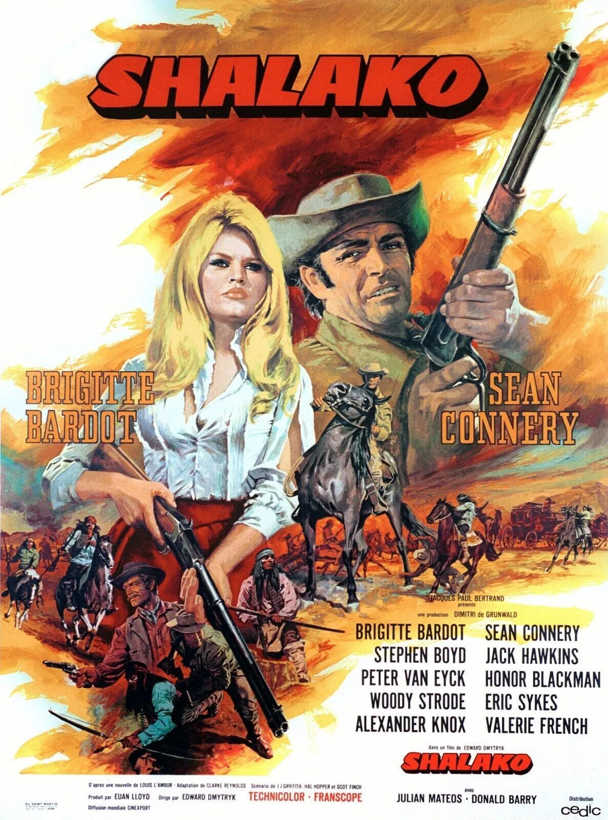 SHALAKO, BRIGITTE BARDOT, 1968, Repro affiche de cinema, HQ