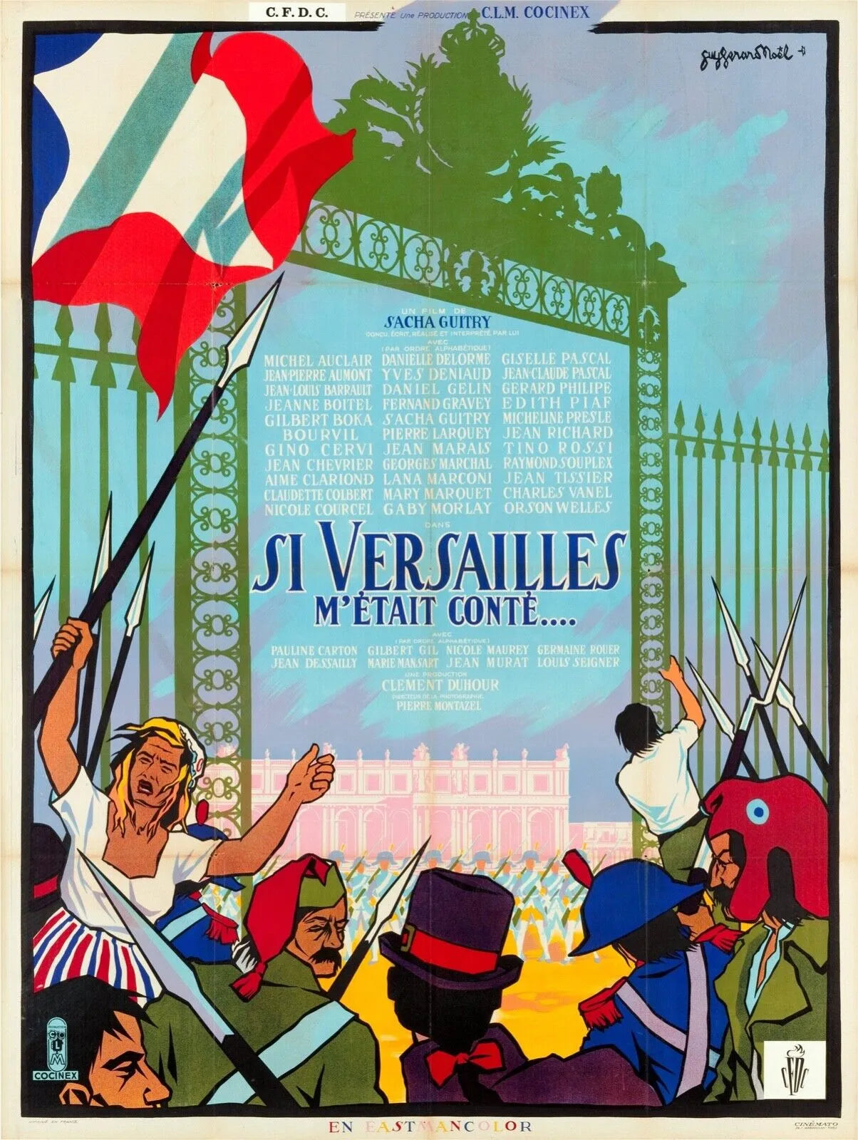 SI VERSAILLES M'ÉTAIT CONTÉ... 1954, SACHA GUITRY, REPRO AFFICHE CINEMA VINTAGE HQ