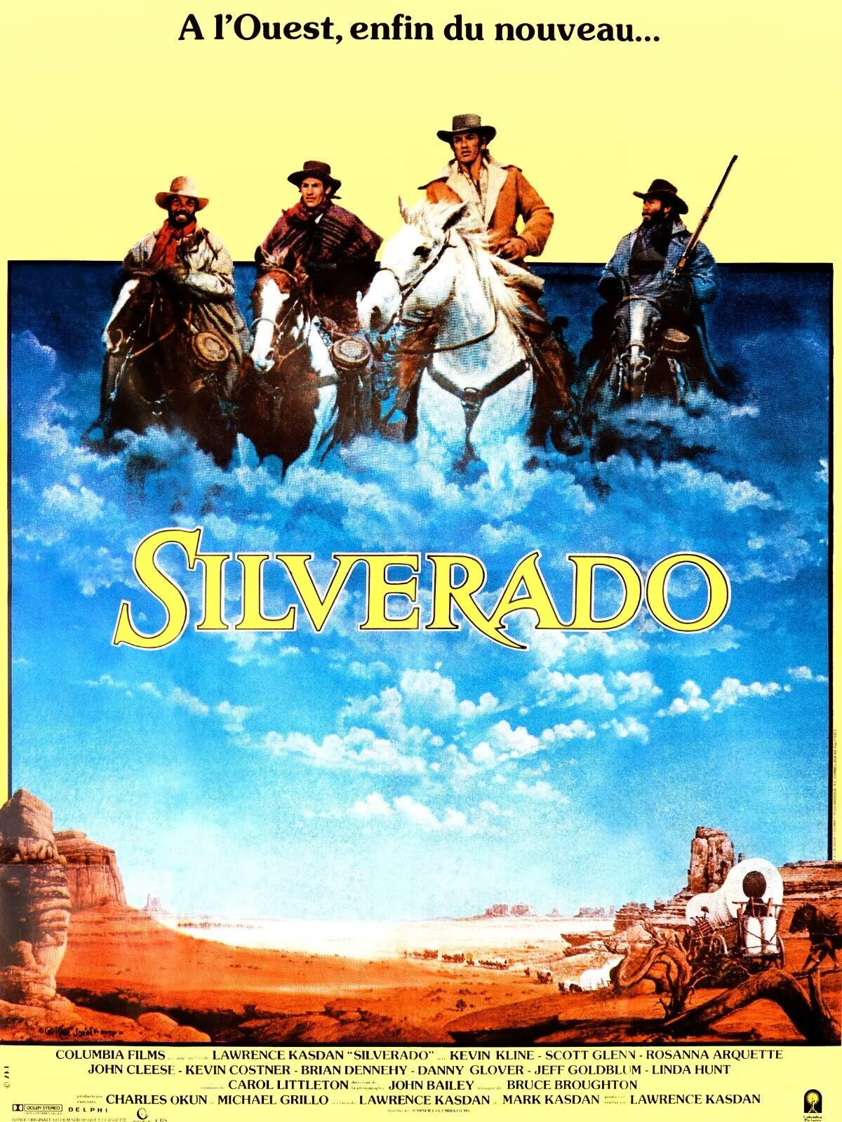 SILVERADO, KEVIN KLINE, 1985, REPRO AFFICHE CINEMA VINTAGE, HQ
