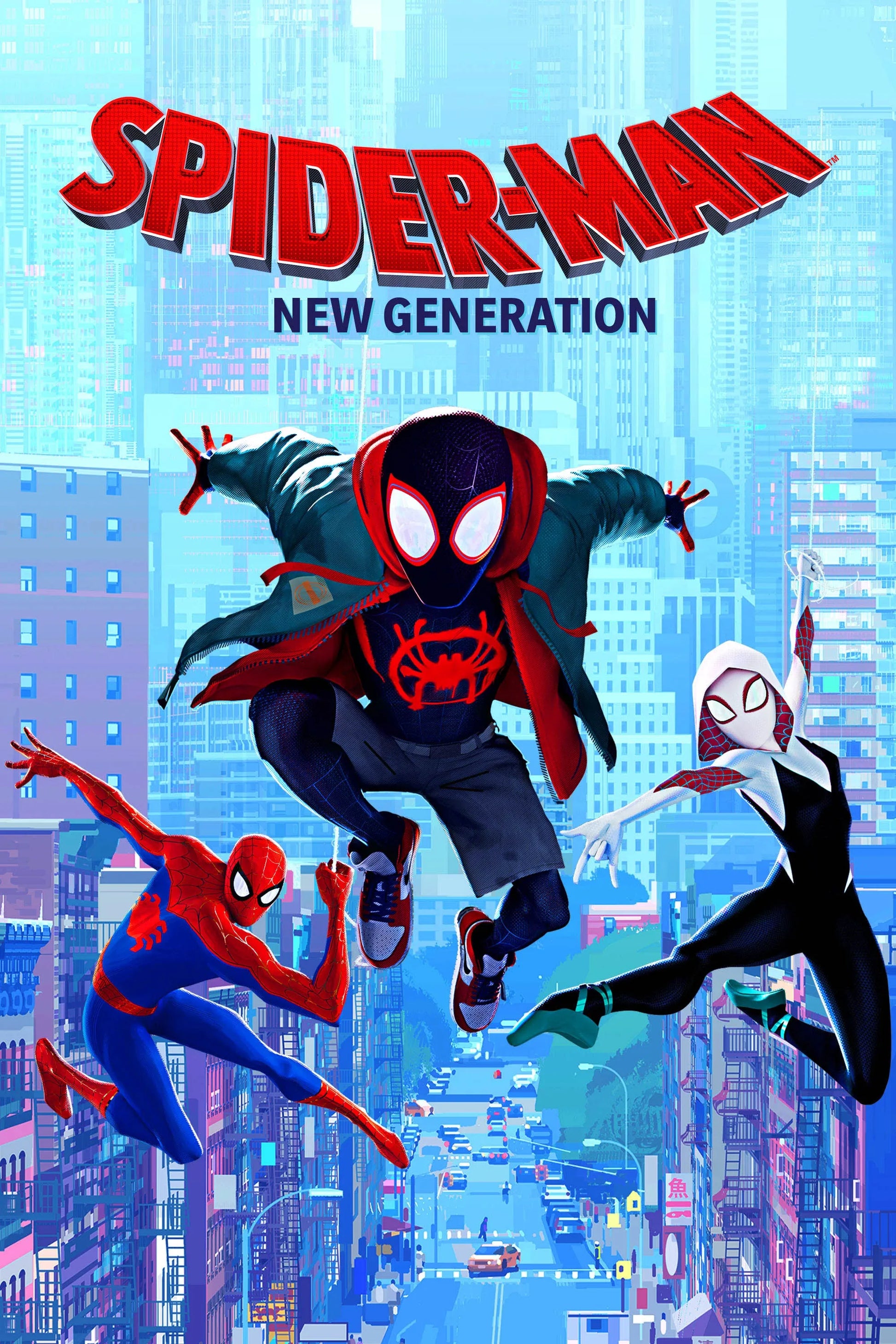 SPIDER-MAN: NEW GENERATION – 2018, AFFICHE VINTAGE MOVIE POSTER HQ