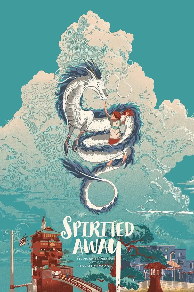 SPIRITED AWAY VINTAGE MOVIE POSTER HQ