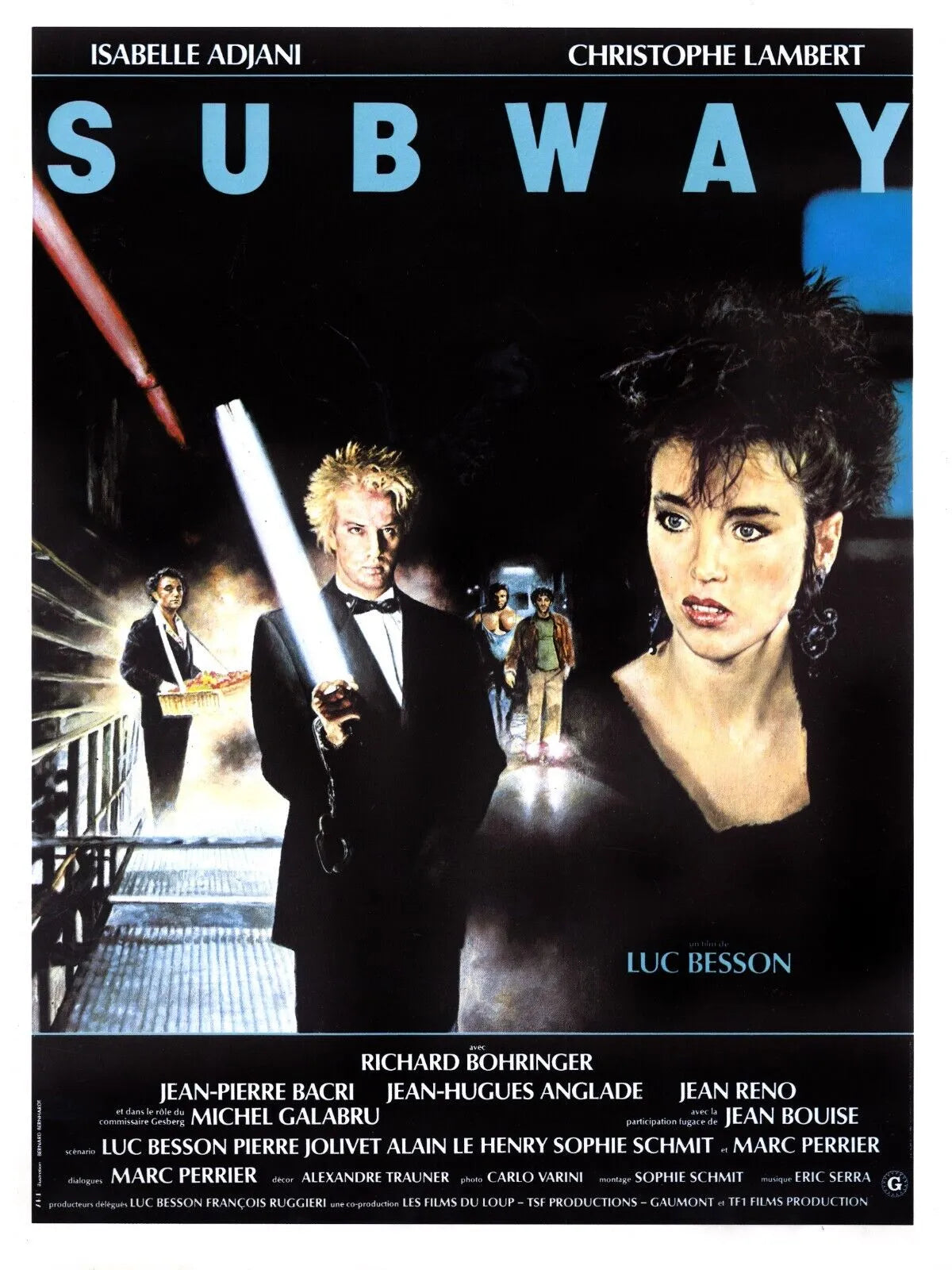 SUBWAY, ISABELLE ADJANI, 1985, REPRO AFFICHE CINEMA VINTAGE, HQ