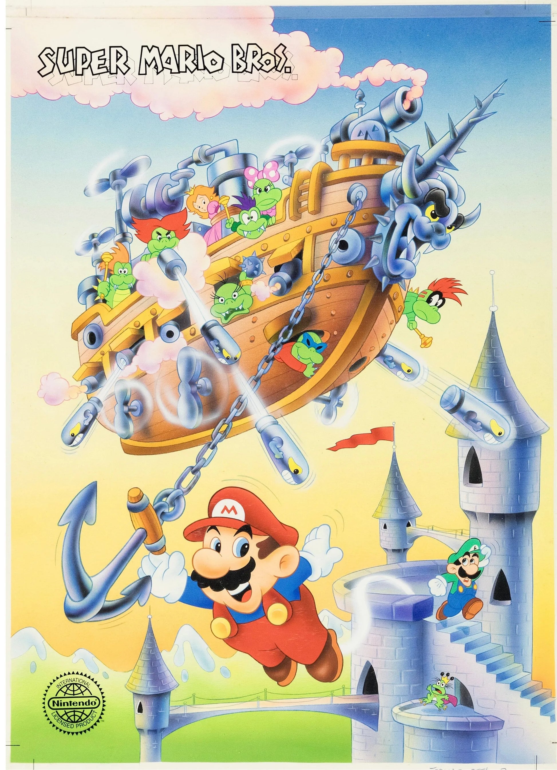 SUPER MARIO BROS, AFFICHE VINTAGE CINÉMA RÉTRO, HQ