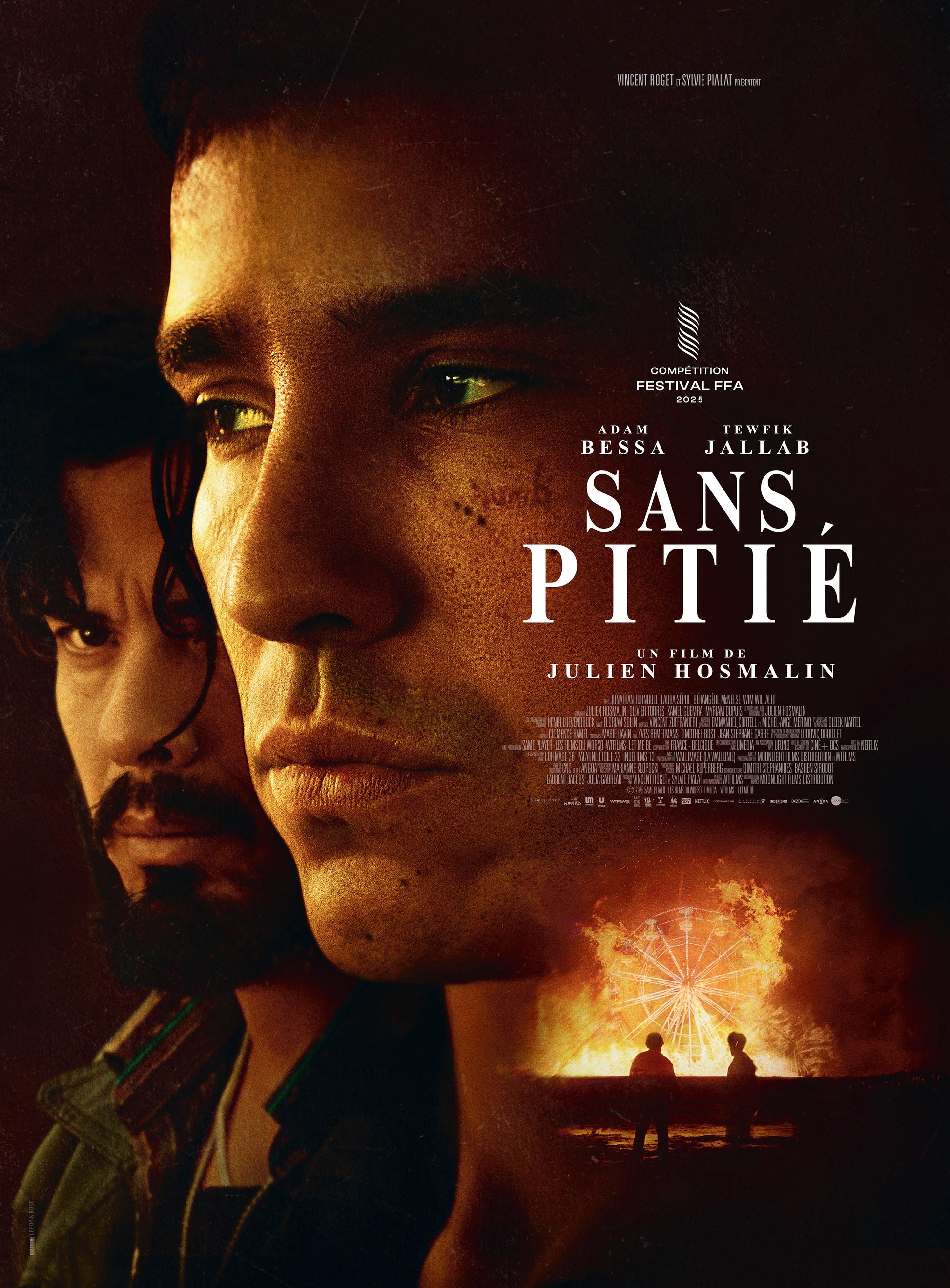 SANS PITIÉ – FILM DE JULIEN HOSMALIN (2025) – ADAM BESSA – TEWFIK JALLAB – REPRODUCTION – POSTER HUB STUDIO – HQ