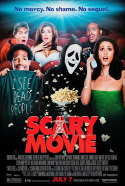 Affiche du film Scary Movie (2000) avec Anna Faris. Parodie culte des films d’horreur. Reproduction HQ – Poster Hub Studio.
