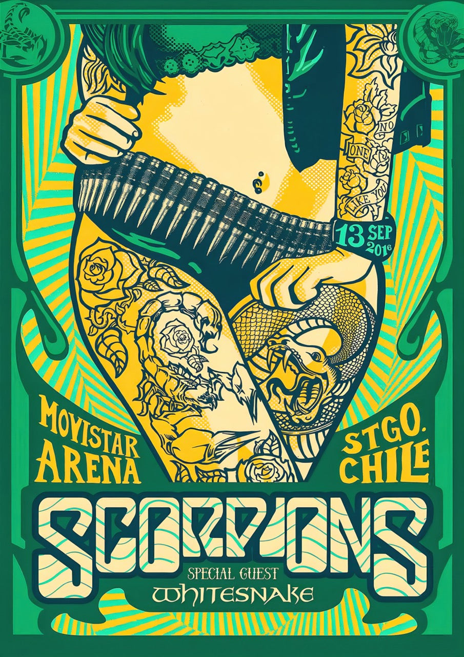 SCORPIONS – MOVISTAR ARENA SANTIAGO 2016 – ROCK CONCERT POSTER
